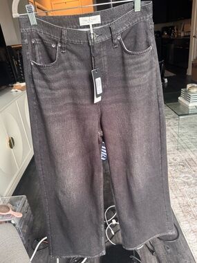 Rag & Bone Miramar Terry Wide Leg Andi Pants Size 29 Faded Black NWT